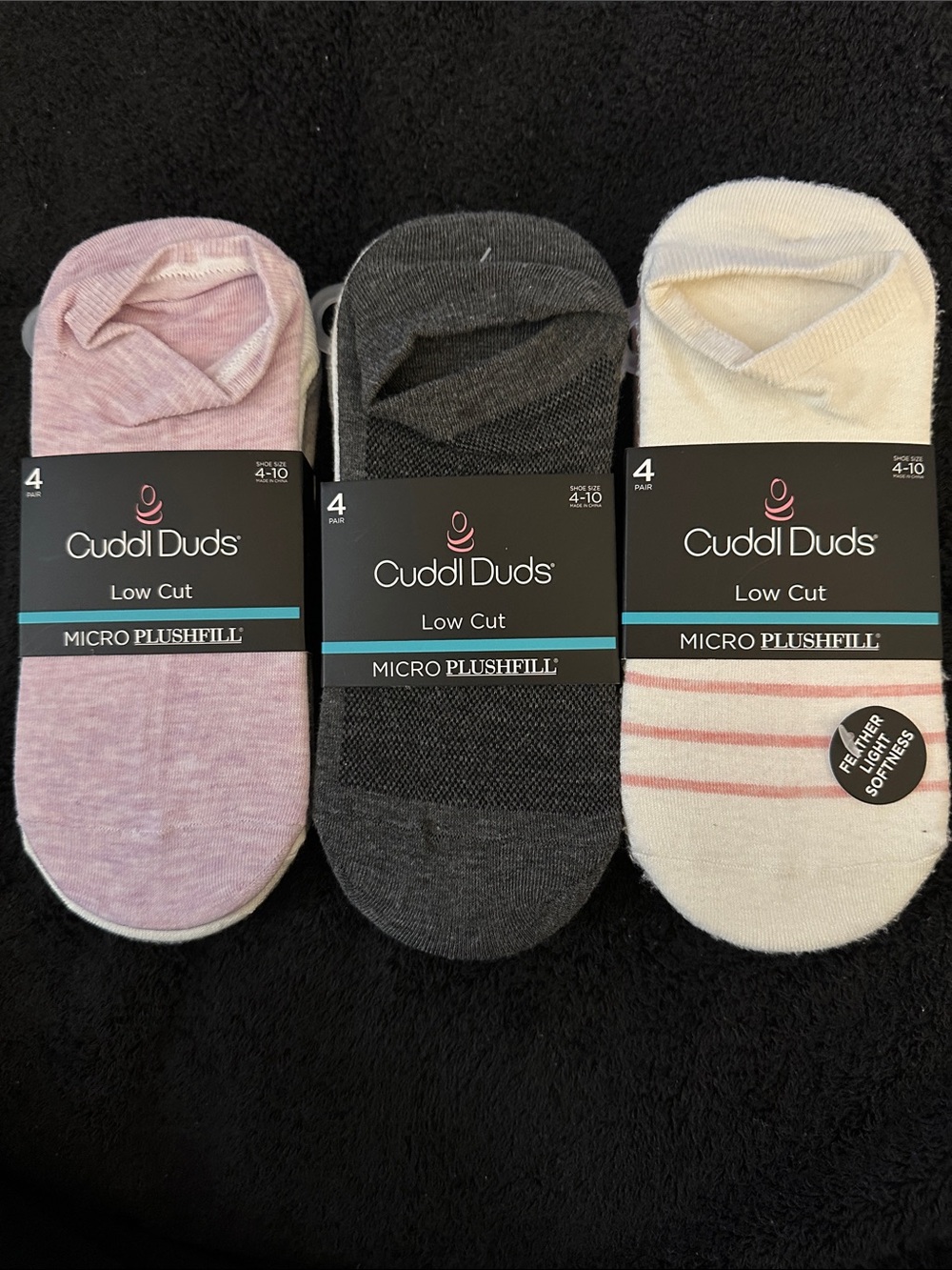 Cuddl Duds Low Cut No-Show Socks  Shoe Size 4-10 NWT 12 Pair